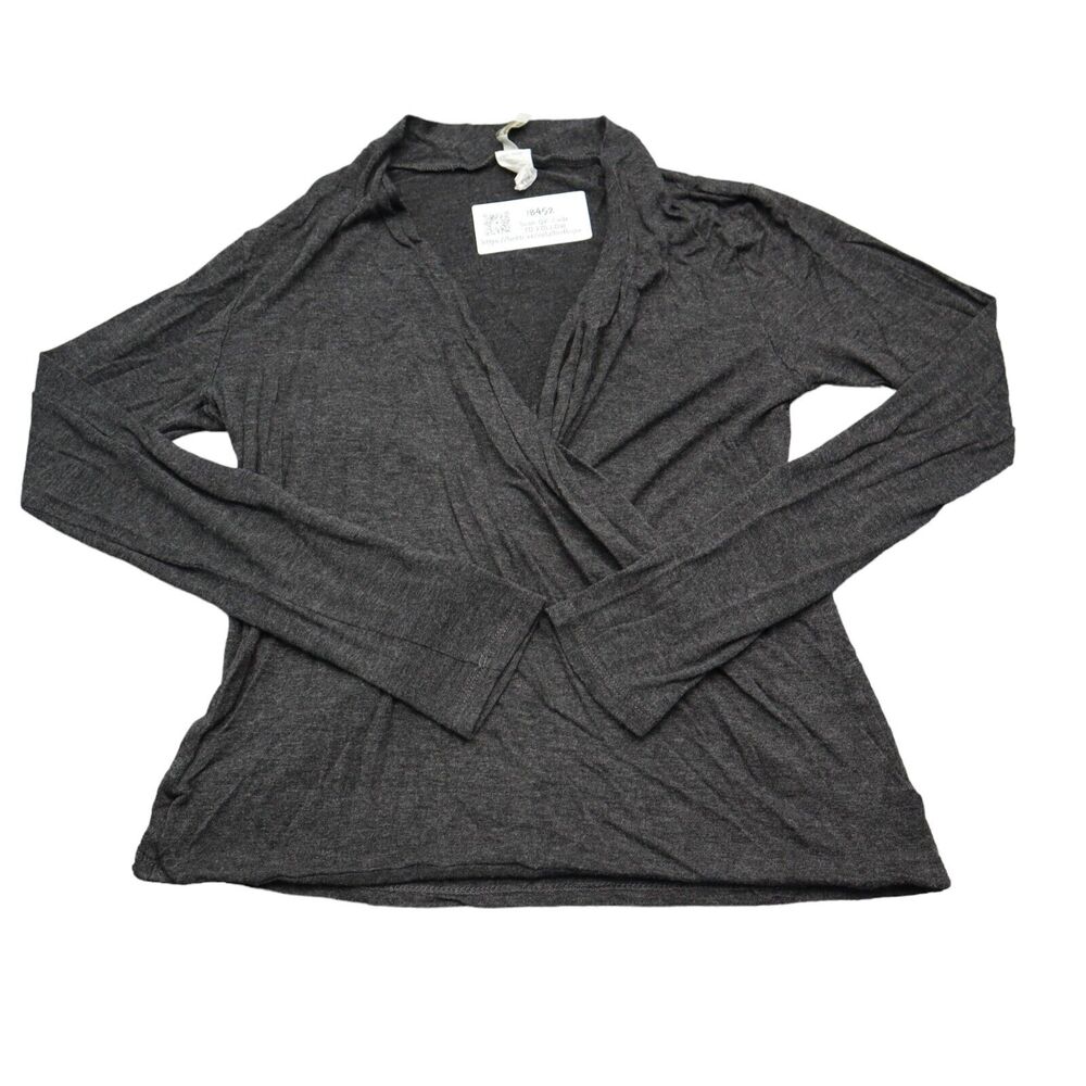 Best Cody Shirt Womens S Gray Long Sleeve VNeck Tight Knit Stretch Top